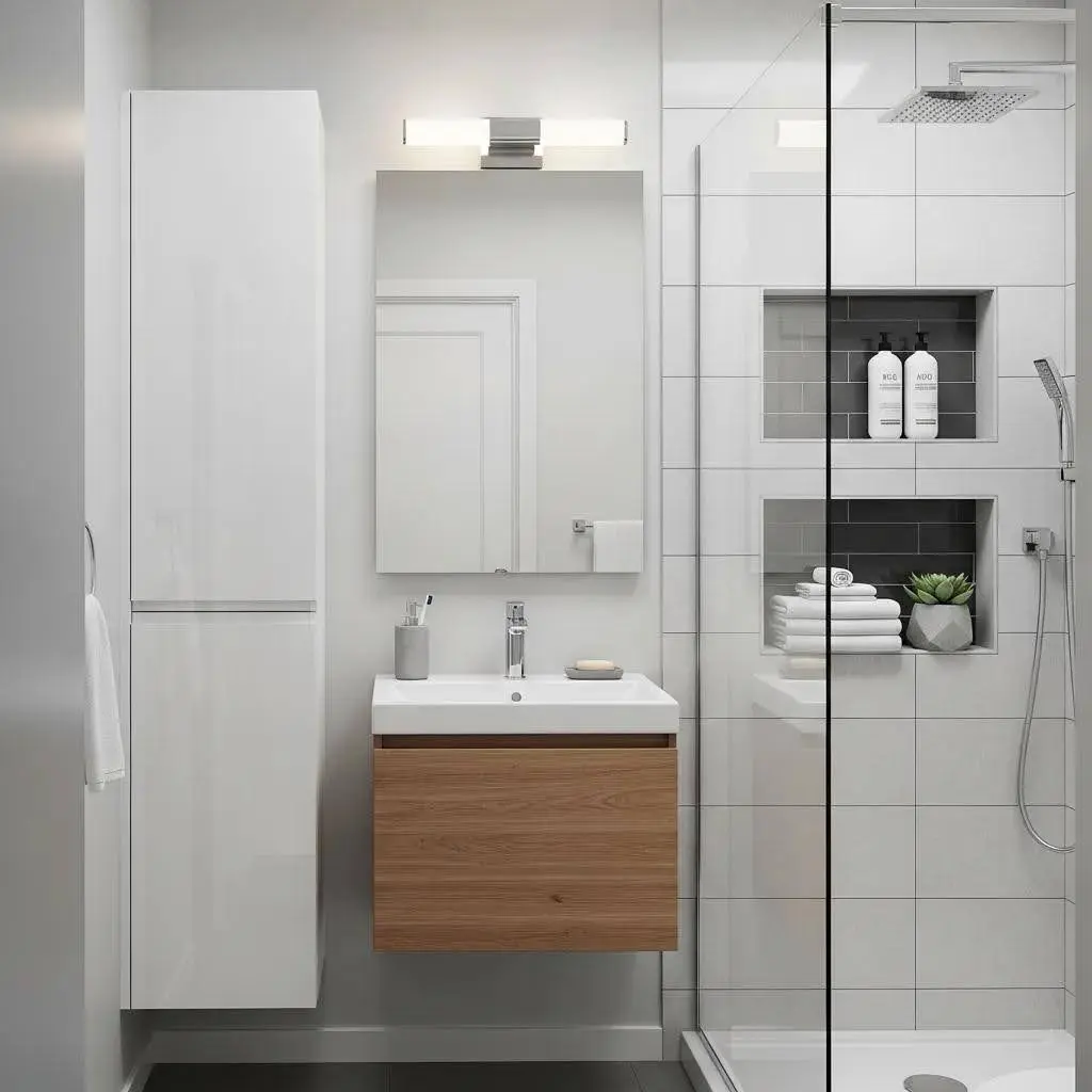 Vertical and Recessed Storage Solutions for Small Bathrooms Vertical and Recessed Storage Solutions for Small Bathrooms