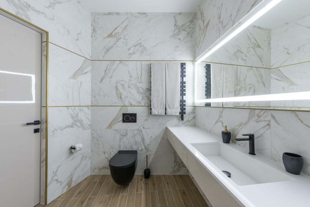 Bathroom Refurbrishment London With Mirror and lights