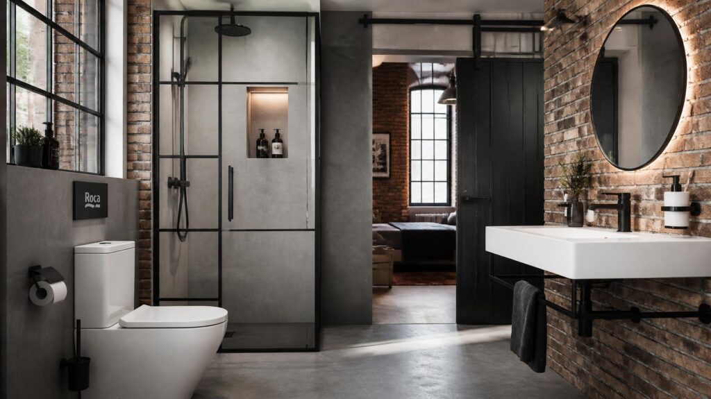 Roca bathrooms Black and White style london